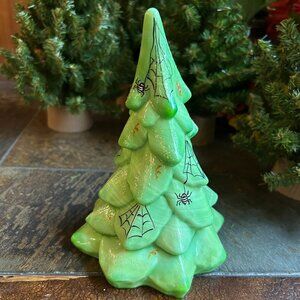 MINT Signed Fenton Hand Painted Halloween “Christmas” Tree (5569 19)